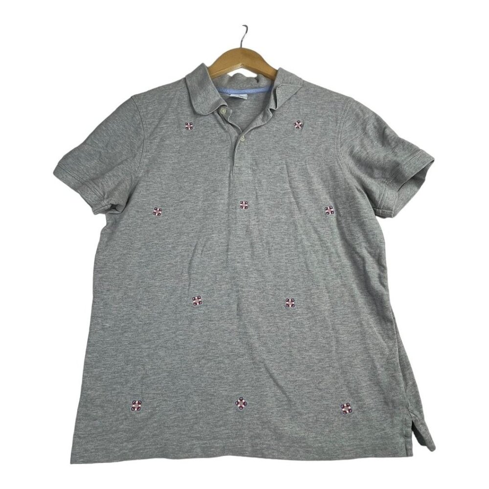 Brooks Brothers Slim-Fit Life Preserver Polo Shirt size Large Gray